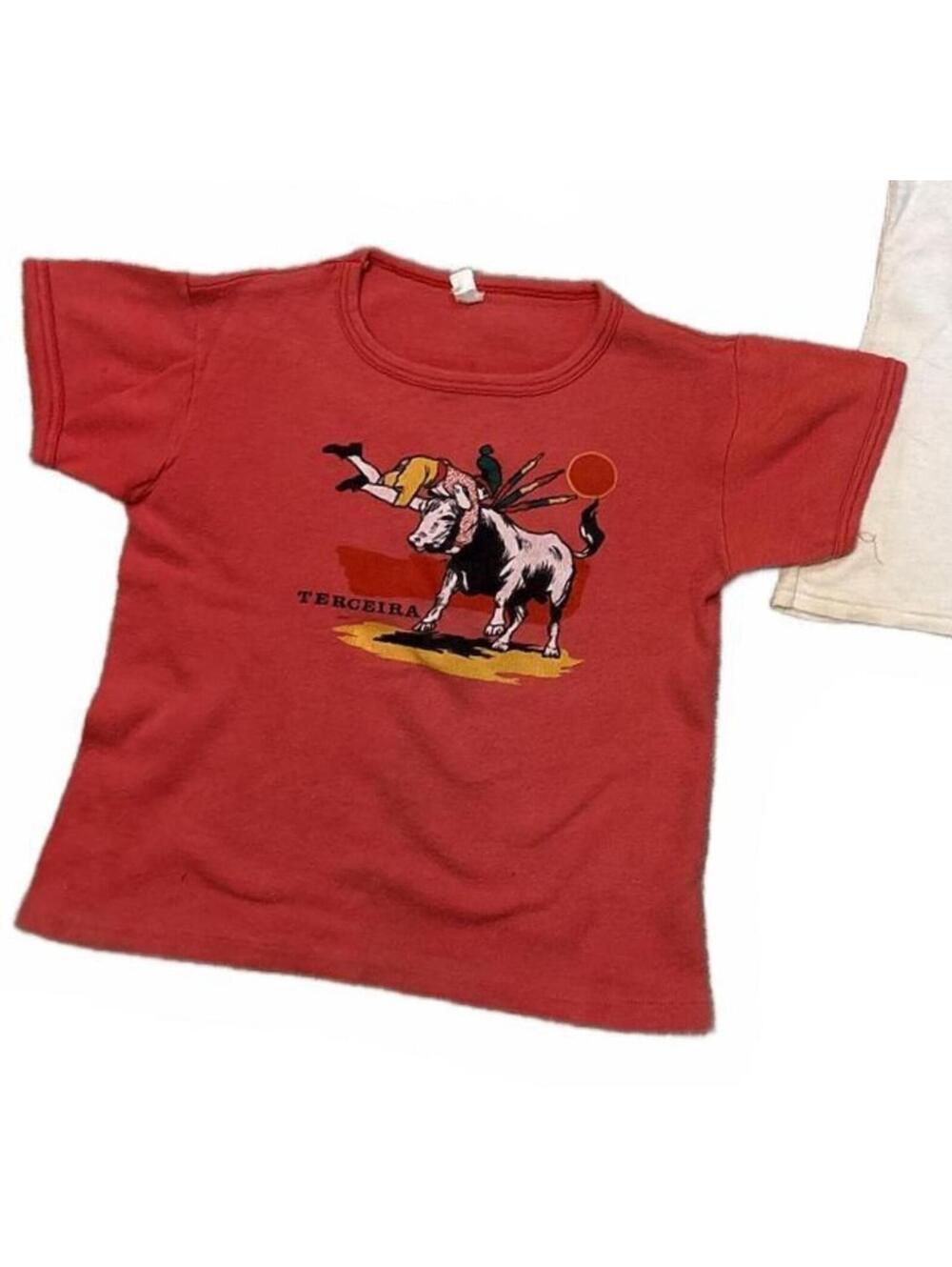 True Vtg 1970s Terceira Portugal Bullfighting Baby Tee - Single Stitch S